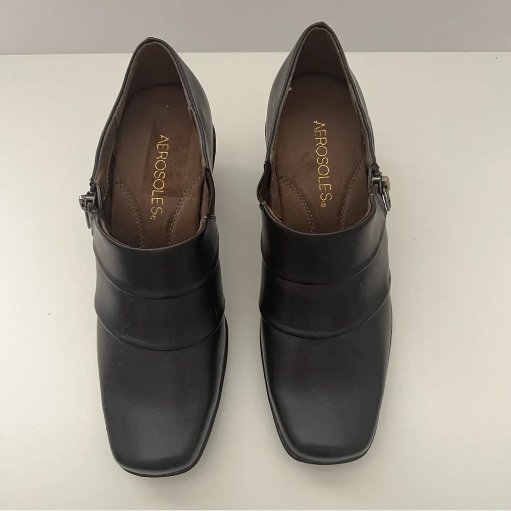 NEW Aerosoles Womens Dark Brown Sz 5.5  Side Zip Ankle Comfort Bootie Shooties